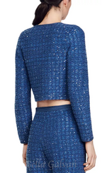 Palm Cropped Blazer in blue Flowering Girl