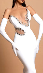 Ena White Diamond Bandage Maxi Dress Flowering Girl