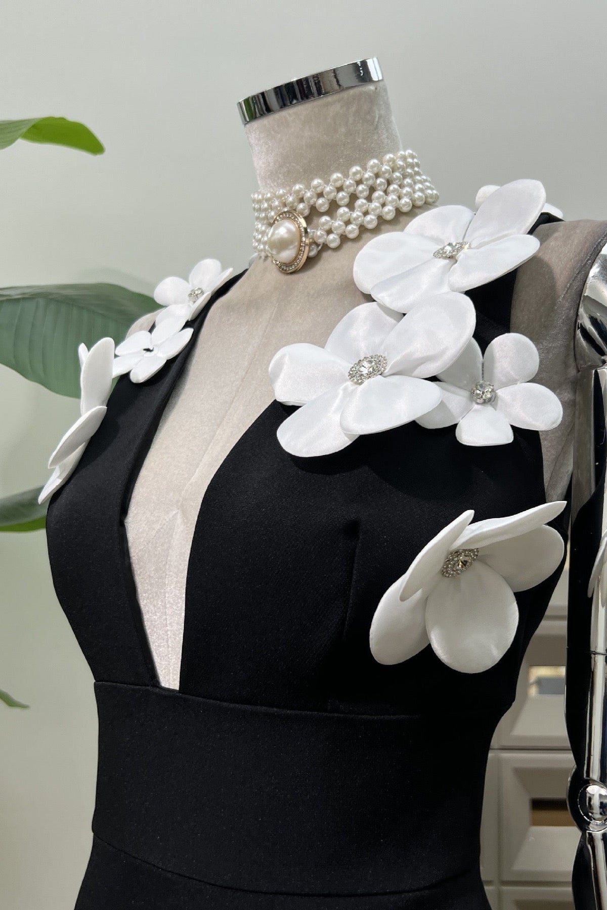 Black And White Mini Dress Flowering Girl