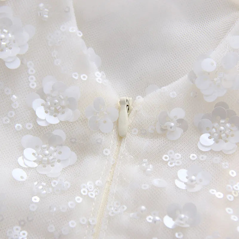 Lilah Sequin Beaded Mini Dress Flowering Girl
