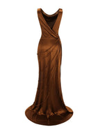 Merrick Brown Backless Maxi Dress Flowering Girl