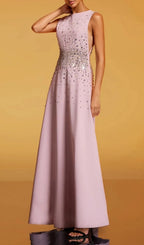 Felan Sleeveless Rhinestone Maxi Dress Flowering Girl