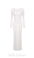 Round neck ribbon knot maxi dress in white Flowering Girl