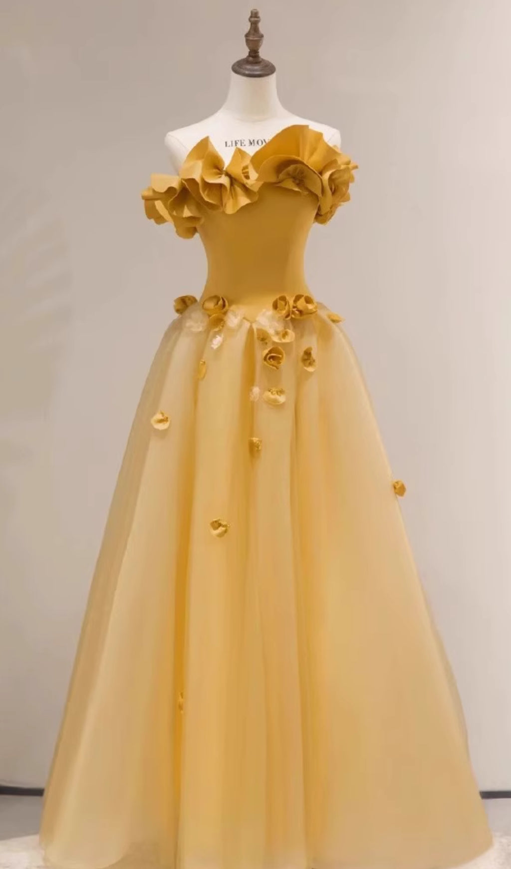 Dalia Yellow Flower Embellished Maxi Dress Flowering Girl