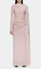 Hanayo Ruched Long Sleeve Maxi Dress Flowering Girl