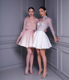 Light Pink Shirt Suit Mini Dress Flowering Girl