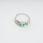 Ardelle Green Crystal Embellished Sterling Silver Ring Flowering Girl