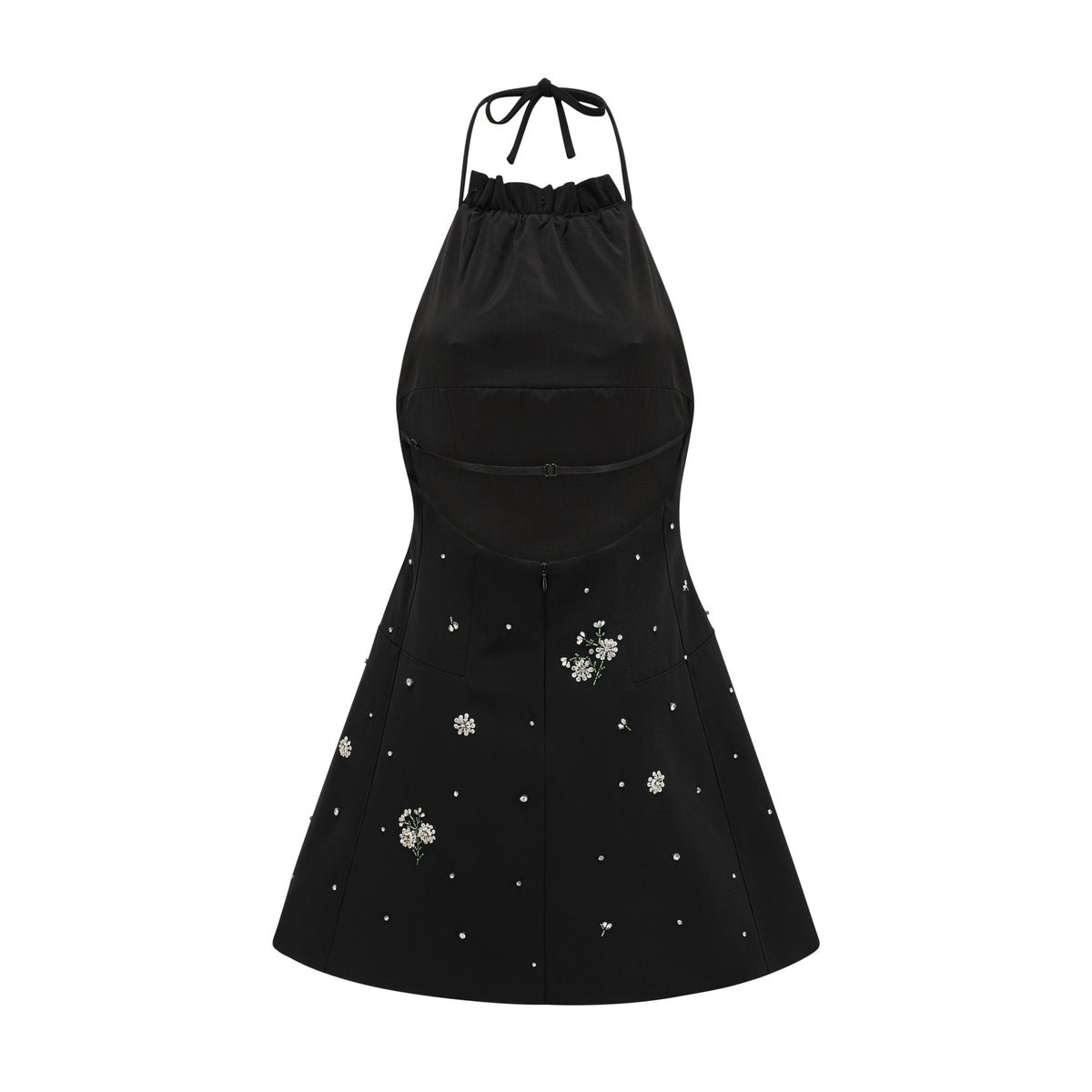 Ariane crystal-embellished scoop-back mini dress Flowering Girl