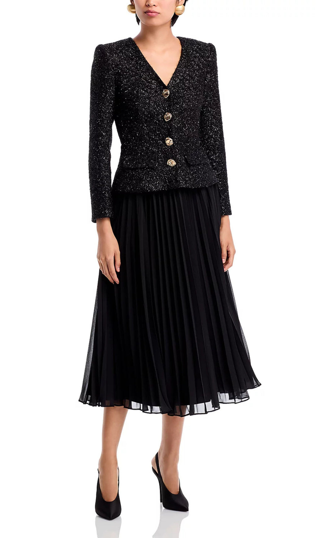 Tinsel Boucle Midi Dress Flowering Girl