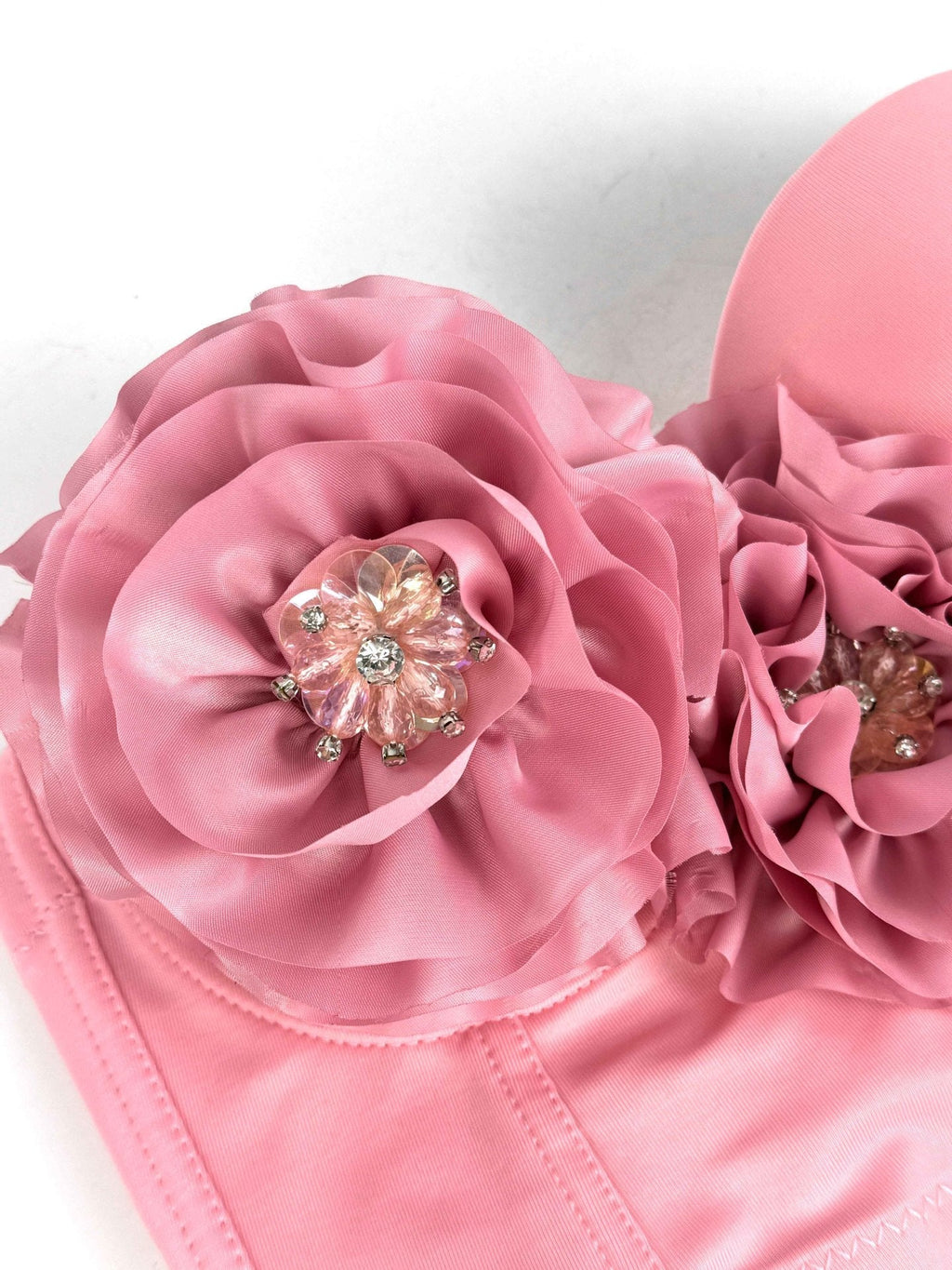 Flower Tassel Fishbone Corset In Pink Flowering Girl