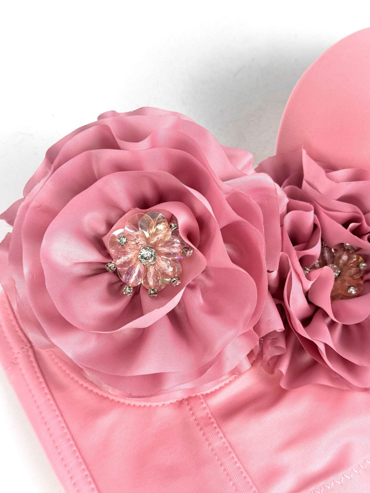 Flower Tassel Fishbone Corset In Pink Flowering Girl