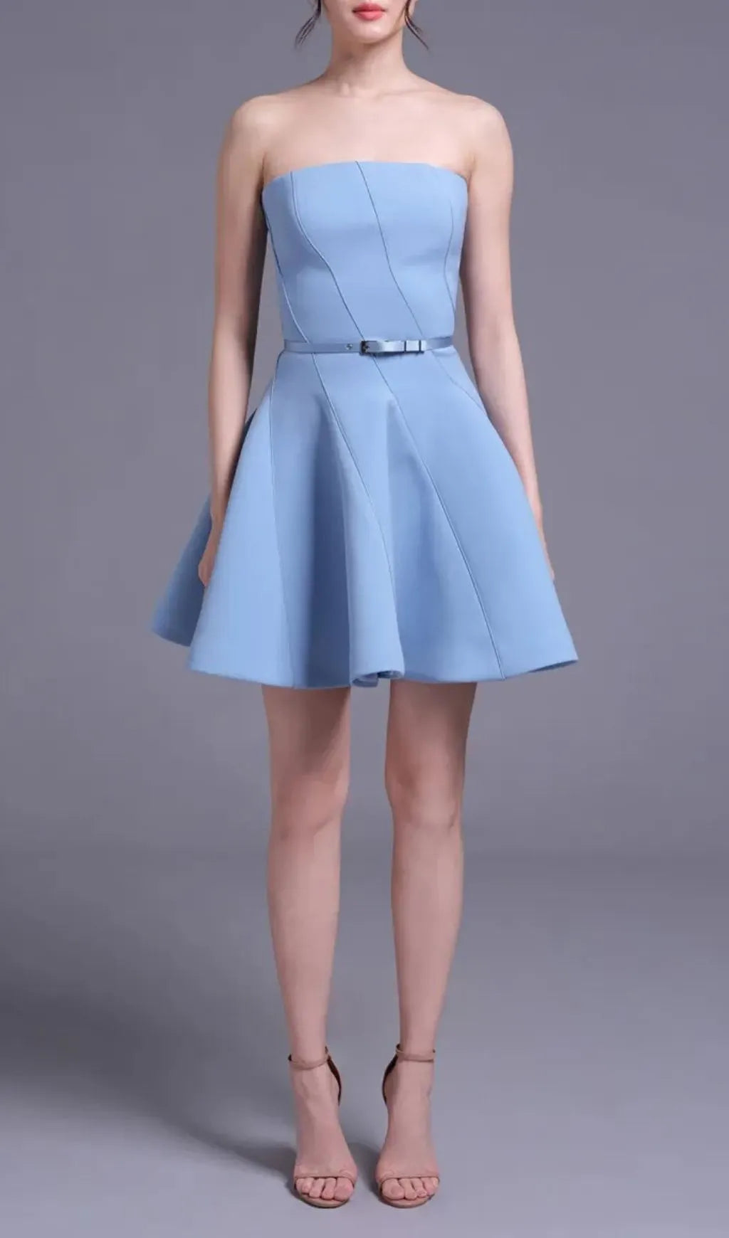 Jayeeta Blue Strapless Mini Dress Flowering Girl