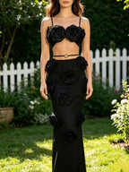 Maggi Flower Embellished Maxi Dress Flowering Girl