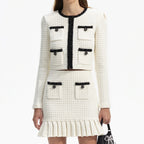 CREAM TEXTURED KNIT MINI SKIRT Flowering Girl
