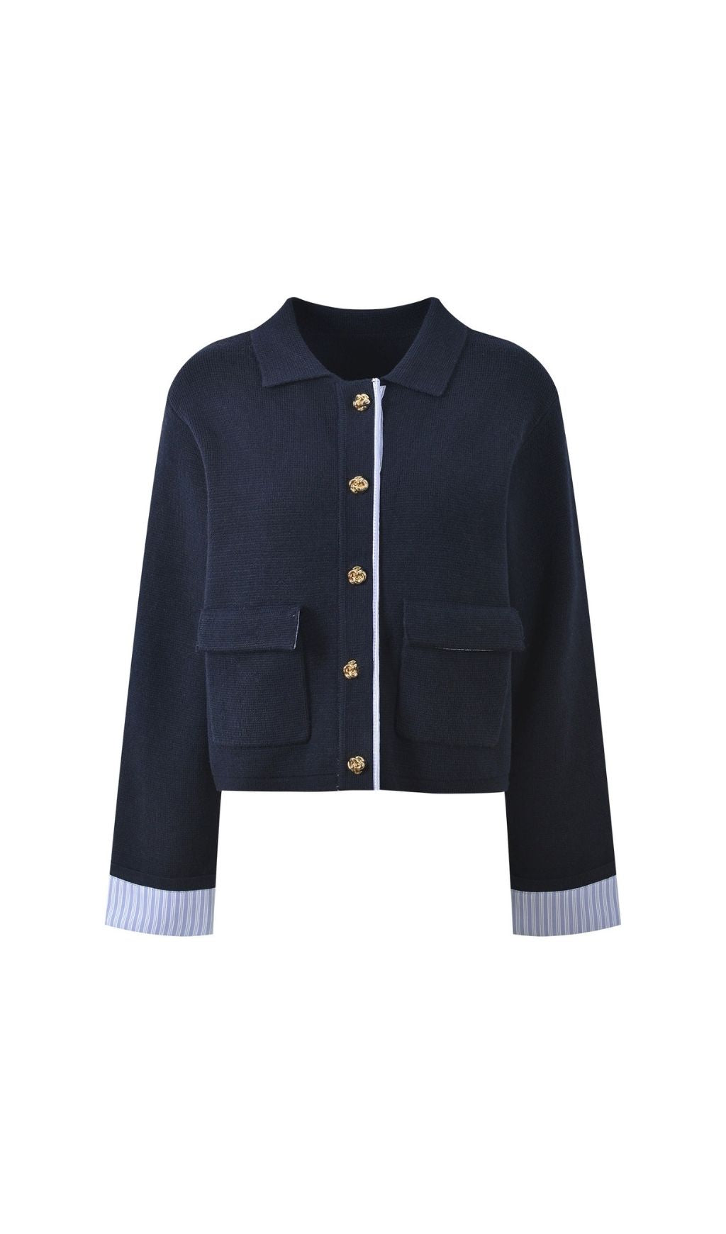 Black Polo Cardigan Flowering Girl