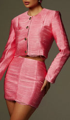 Sagebrush Long Sleeve Button Up Blazer Set Flowering Girl