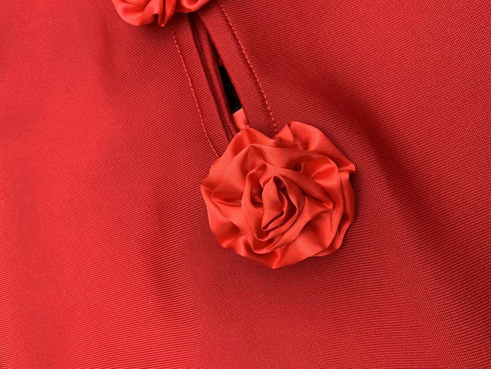 Asim Red Flower Embellished Maxi Dress Flowering Girl