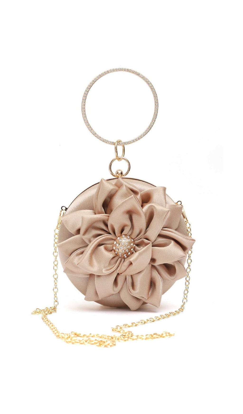 Angelica Flower & Rhinestone Decor Clutch Flowering Girl