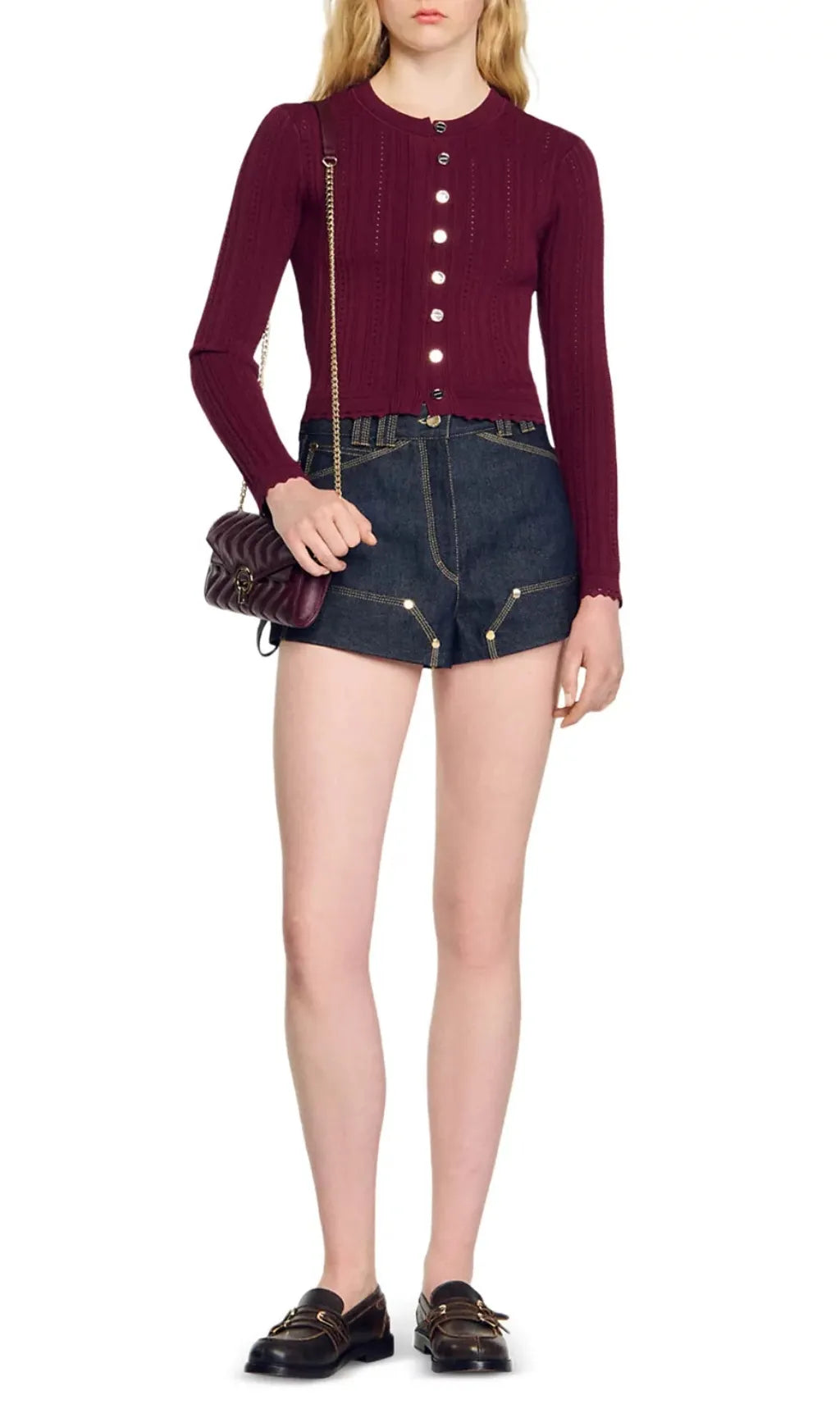 Holiday Cropped Cardigan Flowering Girl