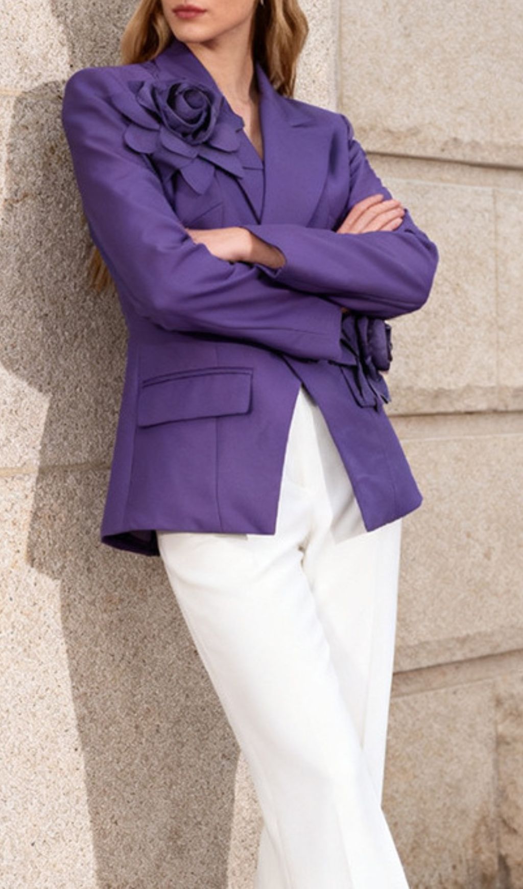 Idony Purple Flower Blazer Flowering Girl