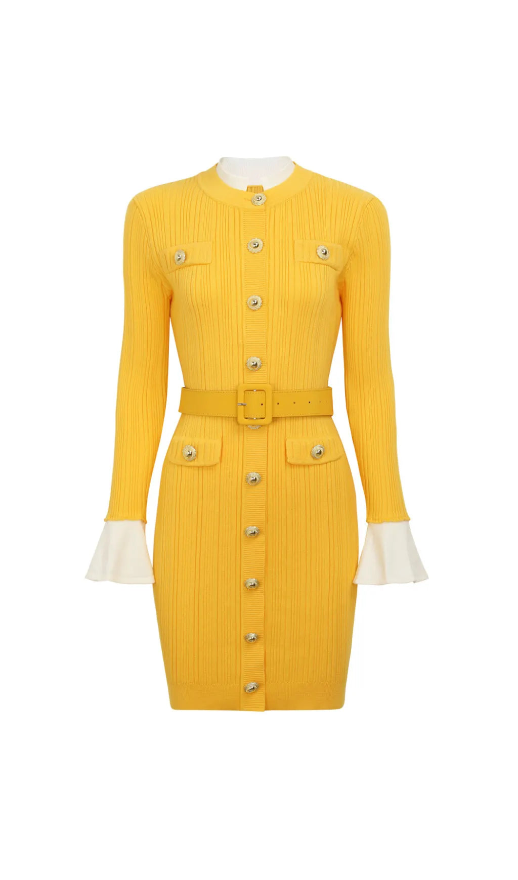 Heather Knit Long Sleeve Mini Dress Flowering Girl