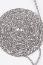 Rhinestone Embellished Silk Bra Top In Silver Flowering Girl