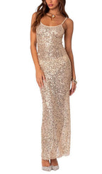 SEQUIN SHEER MESH MAXI DRESS Flowering Girl