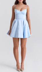 Auberta Blue Strappy Mini Dress Flowering Girl
