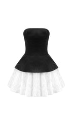 Gefion Strapless Lace-Up Flower Skirt Set Flowering Girl