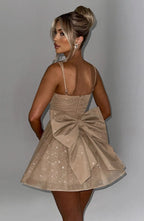 Jacqueline Mini Dress - Gold Sparkle Flowering Girl