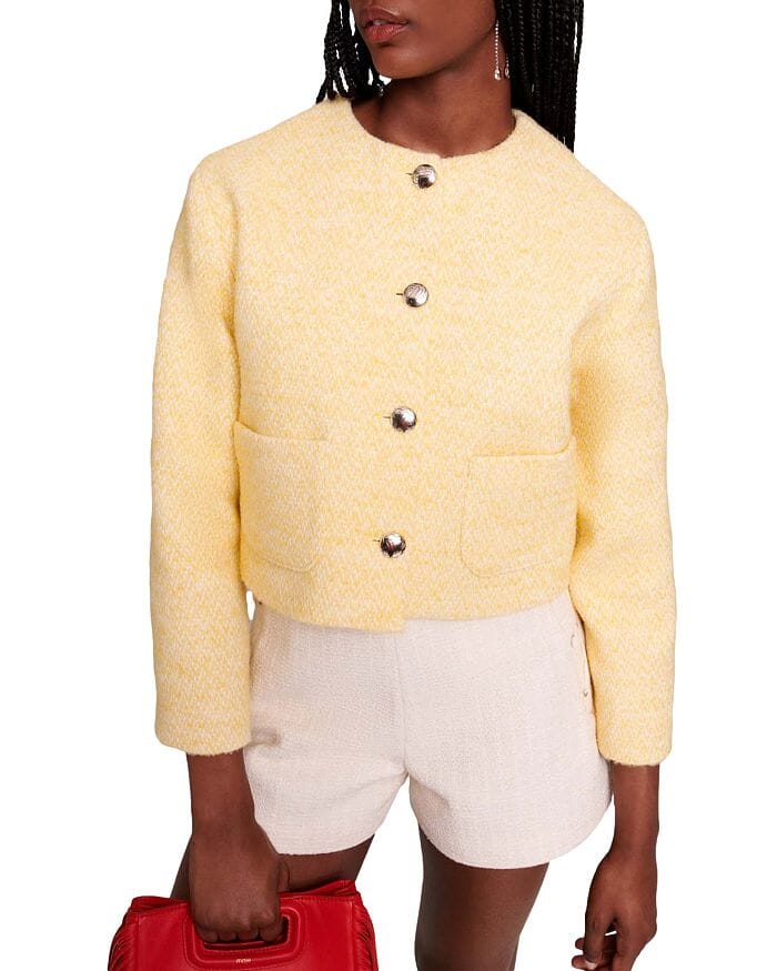 PALE YELLOW TWEED JACKET Flowering Girl
