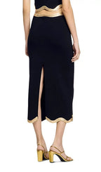 Chain Trim Midi Skirt Flowering Girl