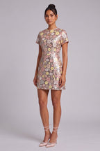 Silver Sequined Mesh A-Line Shift Dress Flowering Girl