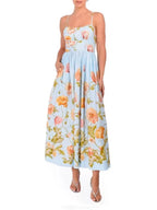 Mechteld Blue Floral Midi Dress Flowering Girl