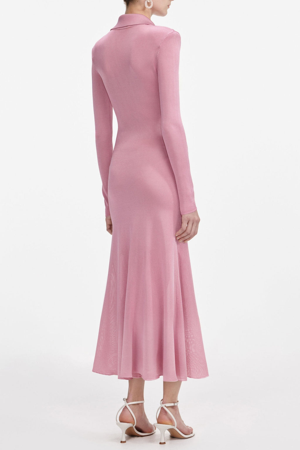 Dominic Pink Viscose Knit Midi Dress Flowering Girl