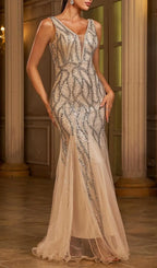 Jarrett V Neck Sequin Maxi Dress Flowering Girl