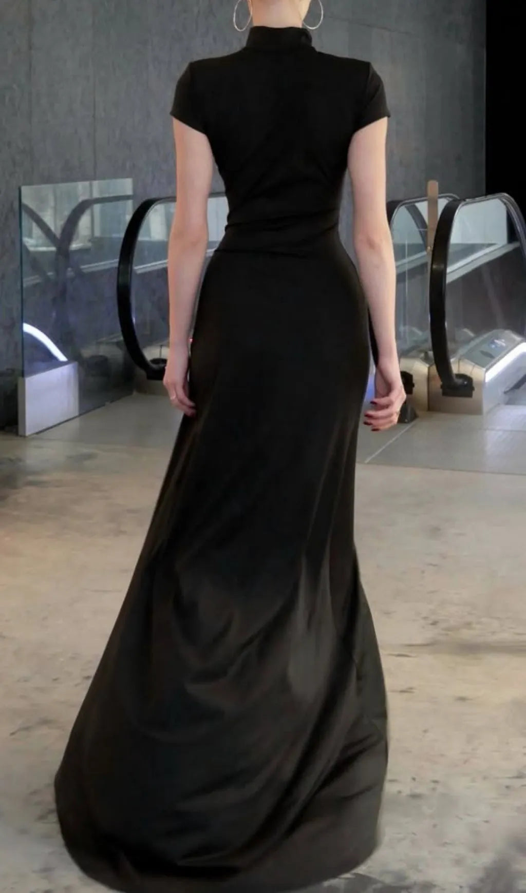 Laurel Black Short Sleeve Maxi Dress Flowering Girl