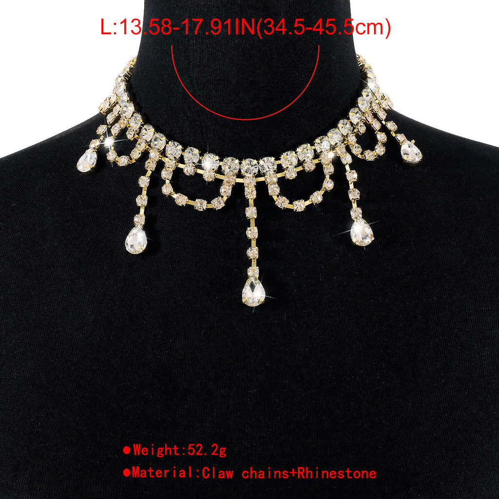 Gold Rhinestone Tassel Claw Chain Flowering Girl