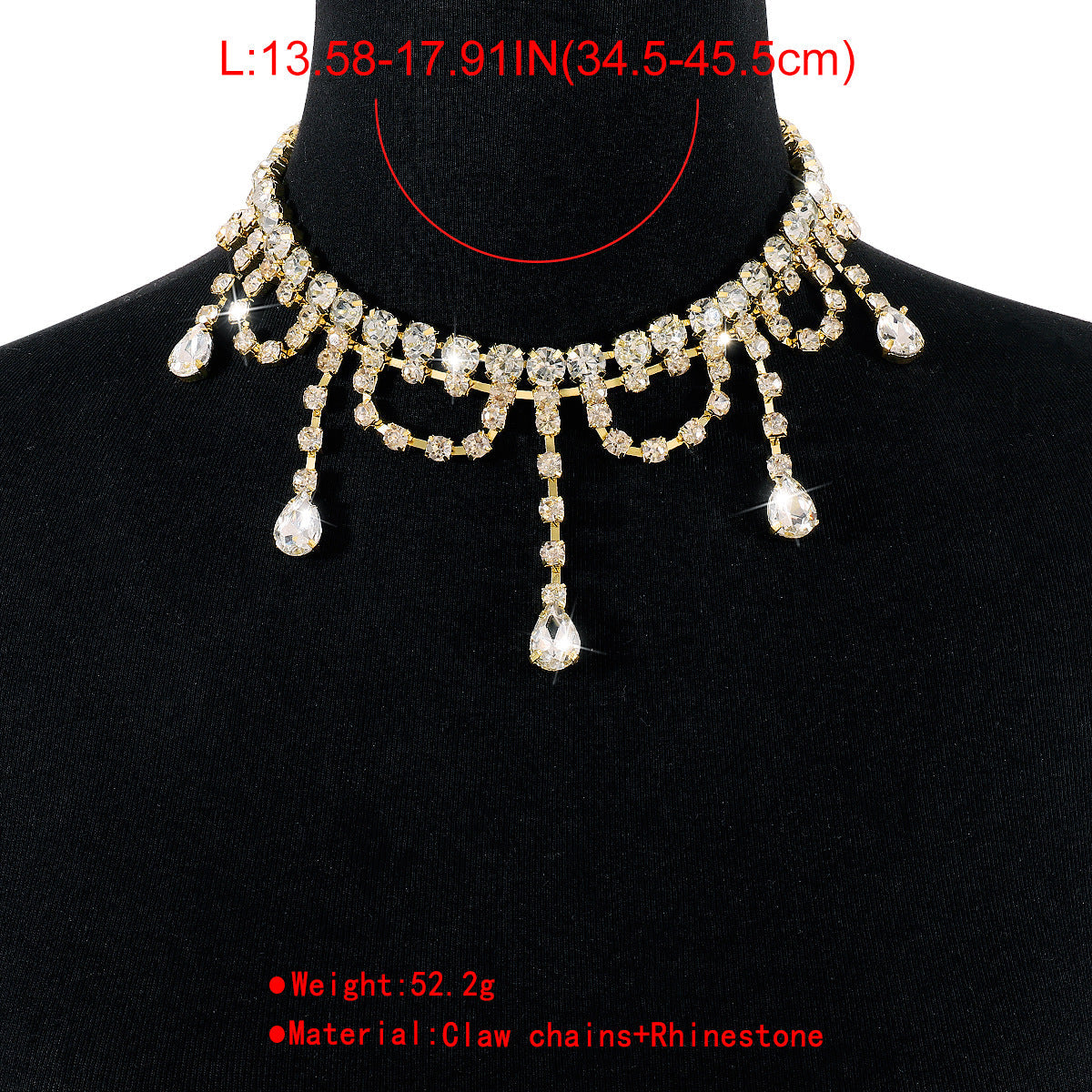 Gold Rhinestone Tassel Claw Chain Flowering Girl