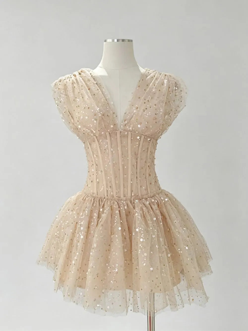 Madelia Corset Sequin Mini Dress Flowering Girl
