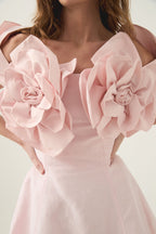 Etta Flower Strapless Mini Dress In Pink Flowering Girl