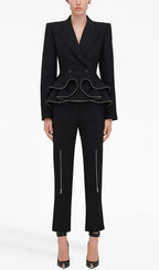 Brigitte Black Ruffle Jacket & Pants Flowering Girl