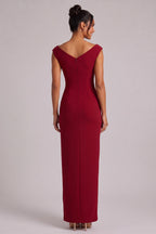 Burgundy Gold Hardware Maxi Dress Flowering Girl