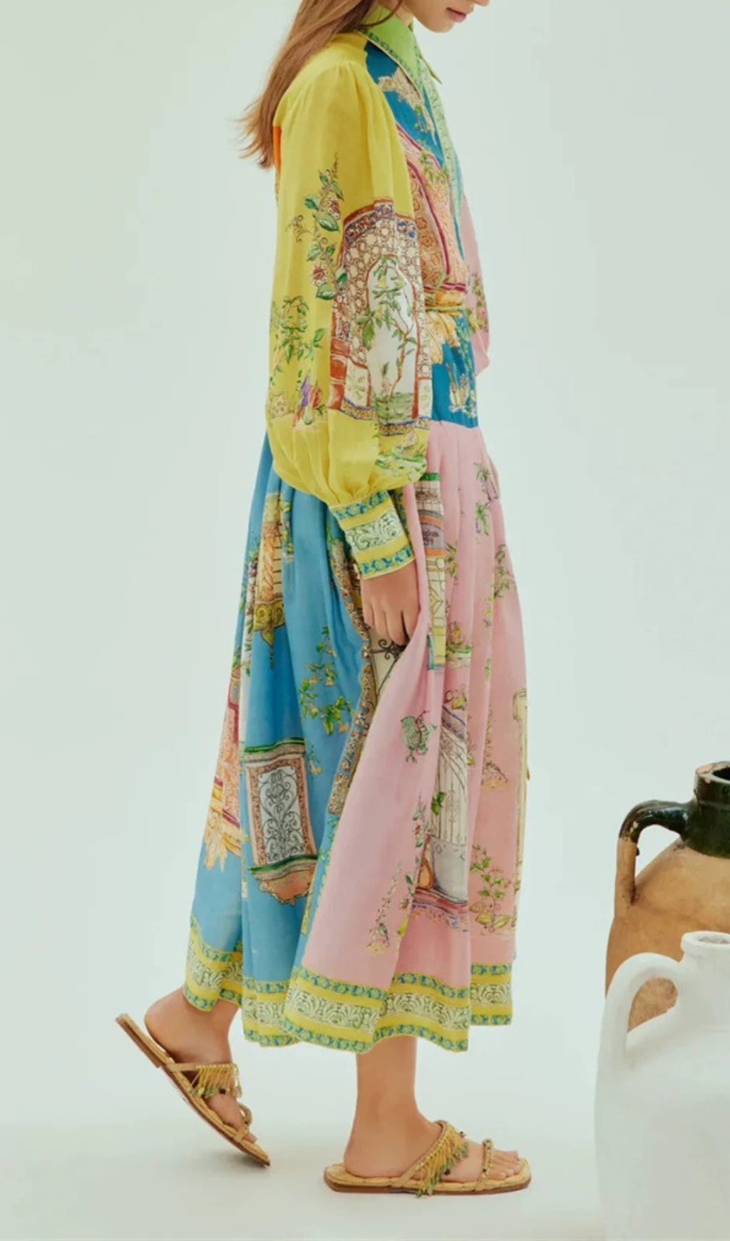 Elgin Printed Long Sleeve Midi Dress Flowering Girl