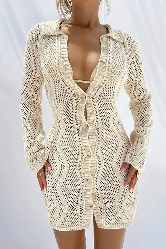 Basis Crochet Button-Up Cover-Up Flowering Girl