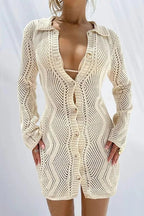Basis Crochet Button-Up Cover-Up Flowering Girl