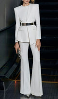 Indie White Blazer & Pants Set Flowering Girl