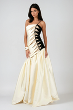 sara Satin Braided Rope Maxi Dress Flowering Girl
