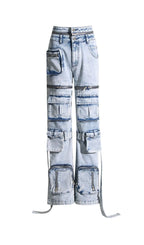 Jael Blue Pockets Jeans Flowering Girl