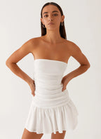 Carmel Mini Dress - White Flowering Girl